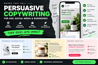 write persuasive copy for ads, social media, and businesses