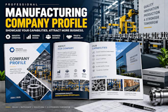 design a professional manufacturing company profile and portfolio