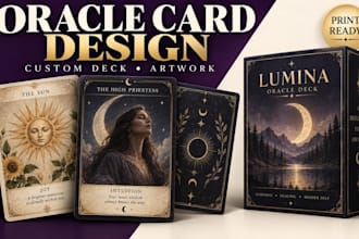 design custom oracle cards, fantasy cards zodiac and affirmation card deck