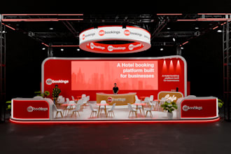create a photorealistic 3d booth designs