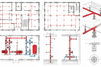 design sprinkler layout hydraulic calculation pipe sizing fire pump cad drawing