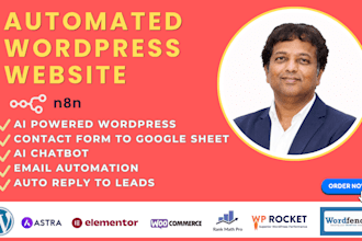 design a wordpress website with n8n lead automation