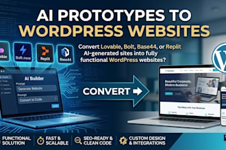 convert your lovable, bolt, base44 or replit website into wordpress website