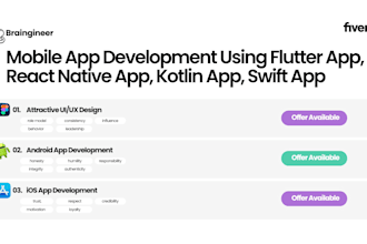 build flutter app, react native app, kotlin app, swift app