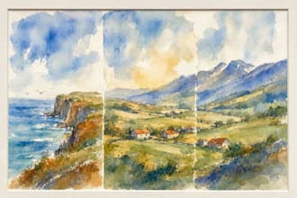 paint landscapes in watercolor