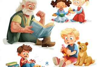 children story book illustration kids book cover