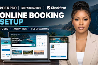 setup peek pro, farehabor, checkfront online tour booking system