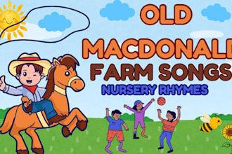 create colorful cocomelon style youtube thumbnail for kids