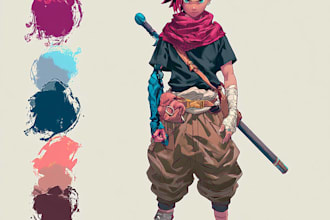 character sheet design or reference sheet for you