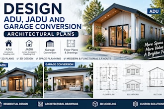 design adu, jadu and garage conversion architectural plans