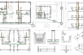 do sanitary sewer design layout sewer plan riser diagram plumbing cad drawing