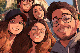 design an unique friendship portrait art