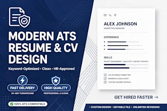 design modern ats resume, cv and cover letter design