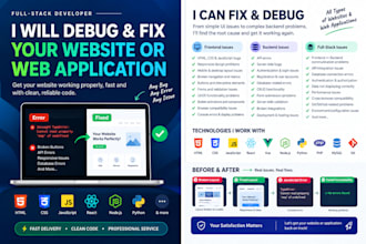 debug and fix any website or web application