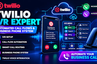 set up a professional twilio IVR, call flow and automated business phone system