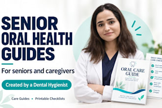 create elderly oral health care guides for seniors and caregivers