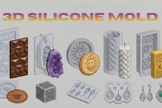 design 3d printable silicone mold for resin, soap, candle and jewelry casting