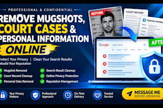 remove mugshots ,court cases and personal information online