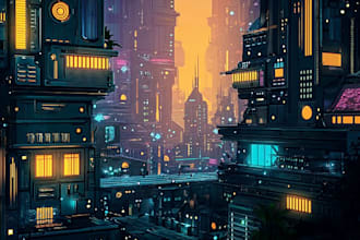create stunning futuristic sci fi city art and cyberpunk environments