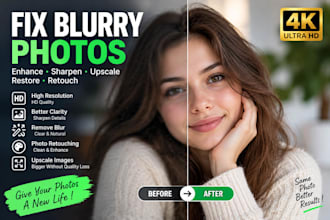 fix blurry photos, enhance, sharpen and upscale low quality images