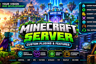 develop an advanced minecraft server with custom plugins and features