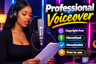 do a professional voice over using a male or female voice