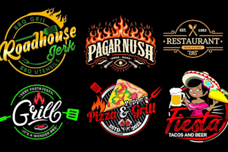 do restaurant, cafe, food, catering, bar and bakery logo design