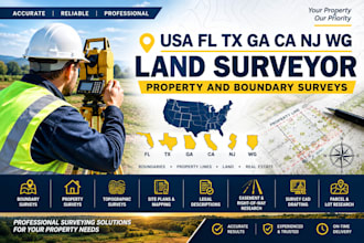 usa fl tx ga ca nj wg land surveyor property and boundary surveys