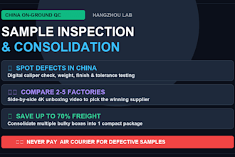 receive inspect test and consolidate your product samples in china