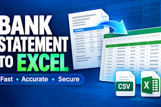 convert bank statements and transaction data to excel or CSV