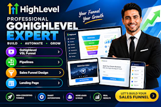 setup gohighlevel vsl funnel, pipelines, sales funnel design, landing pages