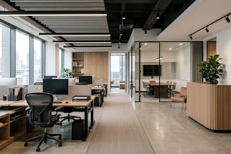 design your office interior with space planning and 3d visualization