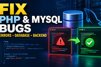 fix PHP mysql bugs, database errors and backend issues