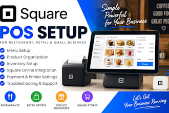 setup square pos system for restaurant, retail and business