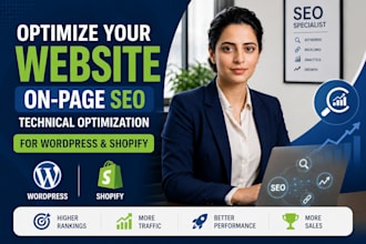optimize website on page SEO, content strategy for wordpress, shopify