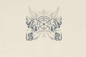 create a custom minimalist handcrafted coat of arms logo for your family herita