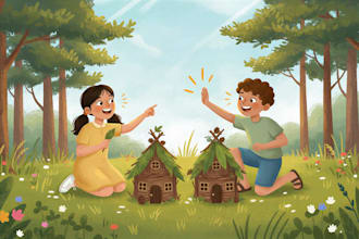 be children book illustrator and children story book illustration