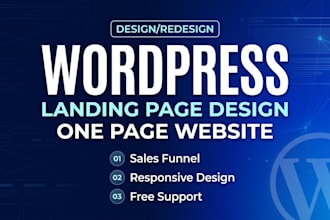 do wordpress landing page, one page website, wordpress website, sales funnel