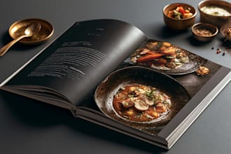create a stunning cookbook cover and interior layout