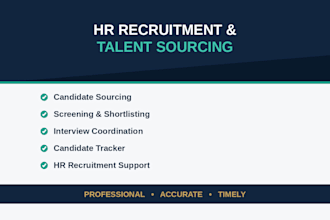 provide HR recruitment and talent sourcing services