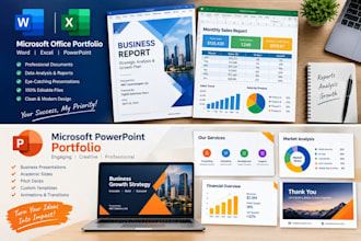 do professional ms office work including word, excel, powerpoint