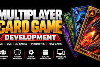develop addictive multiplayer tcg ccg card game, card game prototype in unity