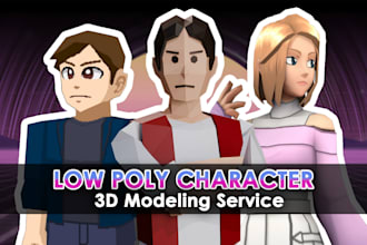 create low poly 3d characters for retro or mobile games