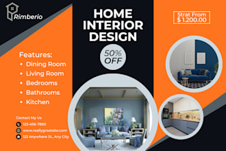 design stunning flyer, door hanger, postcard, and rack card for your business