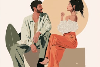 create custom flat character illustrations