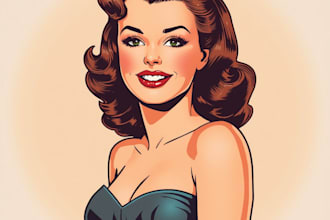pin up girl and pin up girl illustration