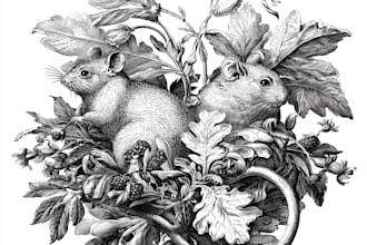 create engraved and etched illustrations in vintage style