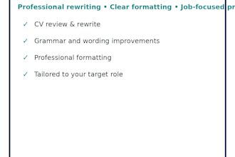 professionally rewrite, improve and format your CV or resume
