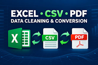 clean, format, and convert excel and CSV data