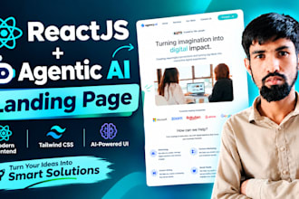 create an agentic ai landing page with react
